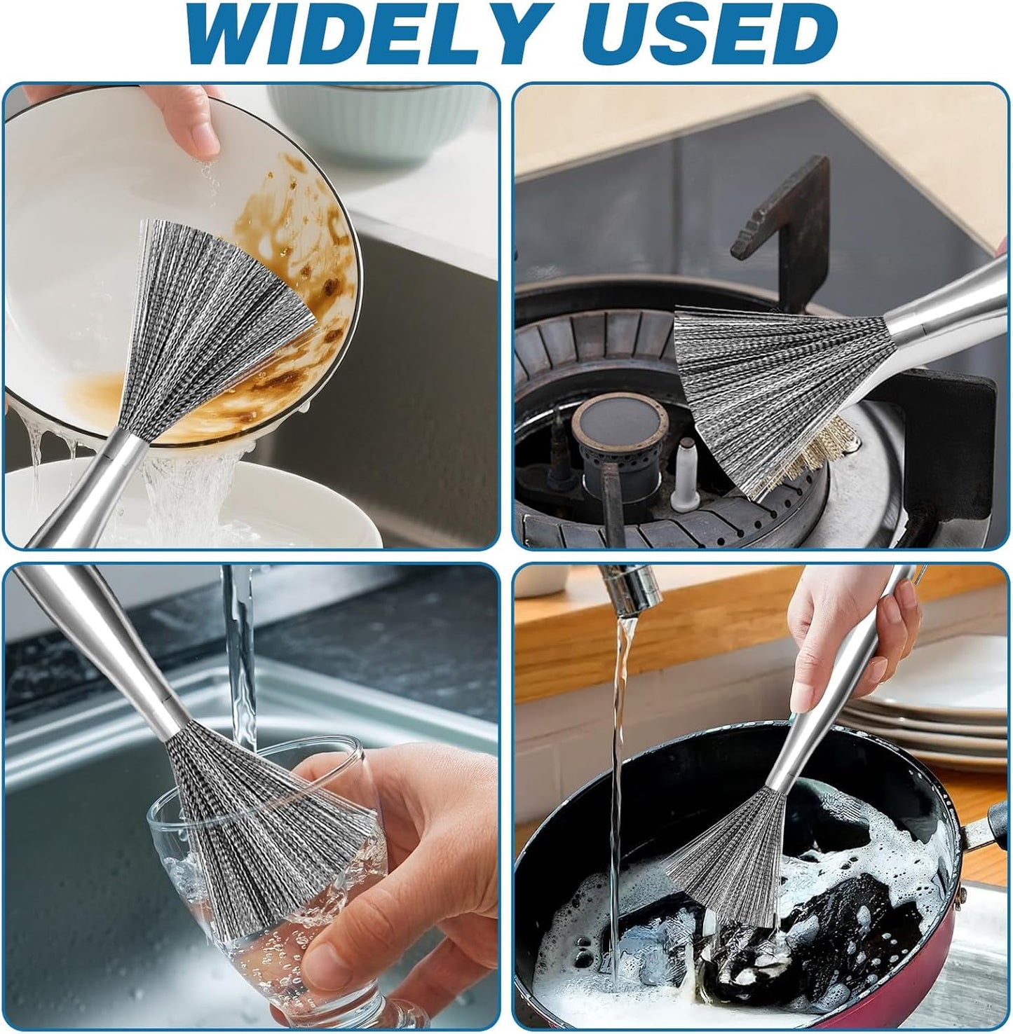 Stainless Steel Wool Scrubber with 2 Replacement Pads - Clean Metal Pans, Pots, Grills & More