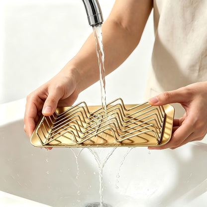 304 Stainless Steel 3 Bar Soap Dish, Self Draining Shampoo Bar Holder for Solid Shampoo & Conditioner Bars, Corner Soap Holder Tray for Shower Bathroom