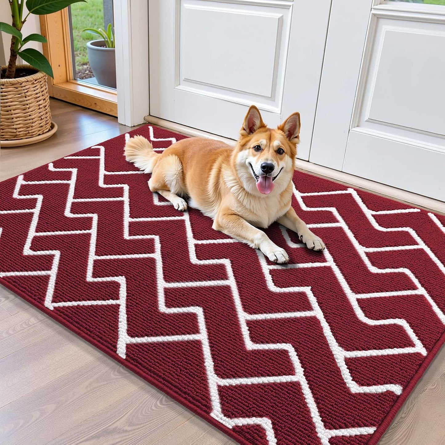 OLANLY Front Door Mat, Non-Slip Rubber Backing, Dirt Resistant and Absorbent, Washable, Easy to Clean Low-Profile Indoor Doormat for Back Door, Entryway, Inside Entrance, 32x20, Grey