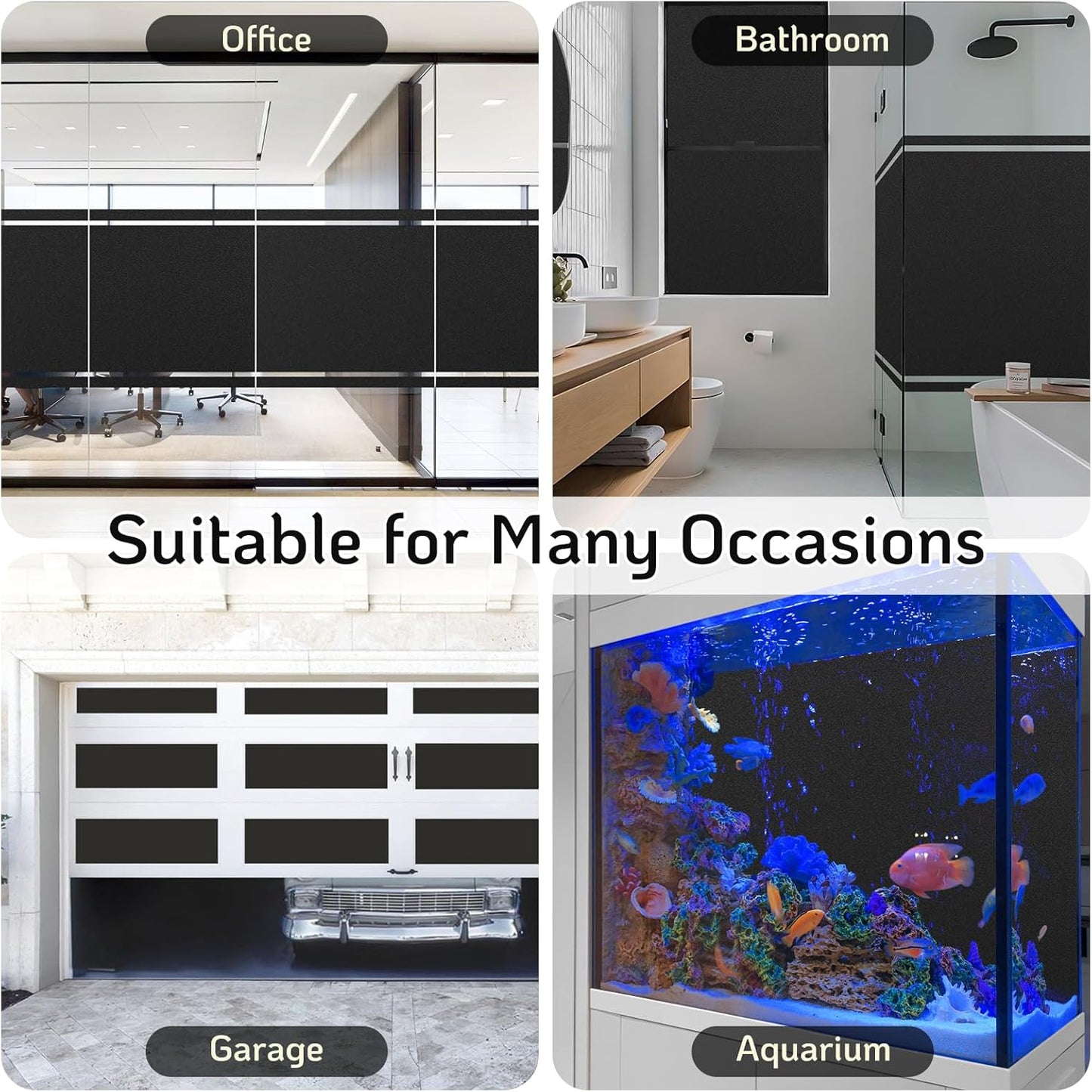 LUTE Window Privacy Film, Frosted Glass Window Film for Bathroom, Static Cling Removable Heat Control Glass Coverings, Non Adhesive Opaque Door Sticker for Home Office (Pure, 17.5" x 78.7")