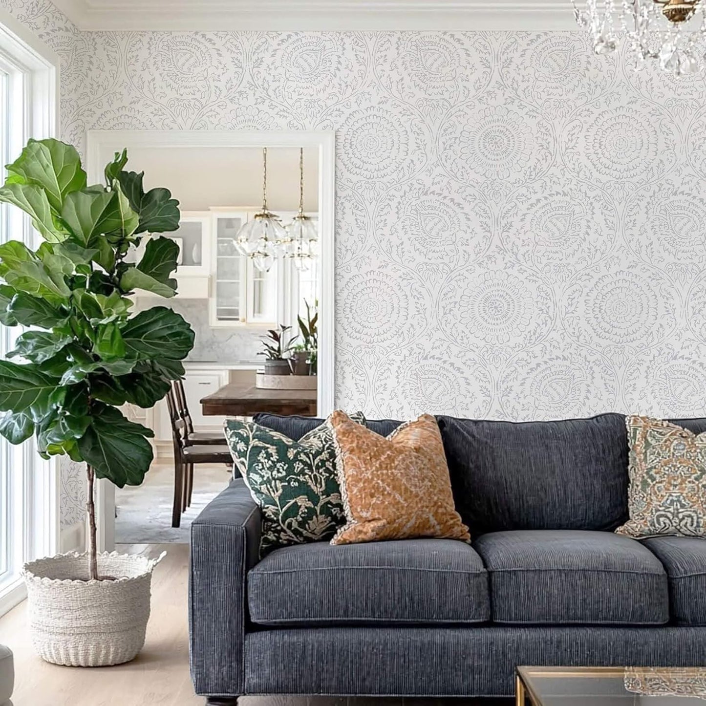 Ismoon Peel and Stick Wallpaper Boho Beige Contact Paper Neutral Floral Wall Paper Textured Self Adhesive Removable Wallpaper for Bedroom Kitchen Renter Friendly Vinyl 17.3" x 78.7"
