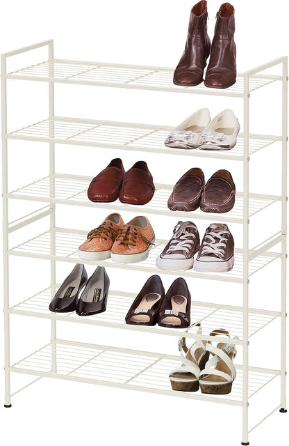 Simple Houseware 3-Tier Stackable Shoes Rack Storage Shelf, Black