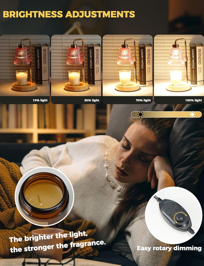GODONLIF Candle Warmer Lamp with Cycle Timer, Birthday Gifts for Women Mom Her, House Warming Gifts New Home Room Decor, Wax Melt Warmer for Jar Candles with 2 Bulbs