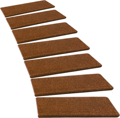 PURE ERA Carpet Stair Treads Tape Free Non Slip Indoor Stair Carpet Stair Protectors Pet-Friendly Non-Slip Skid Resistant Washable Reusable 8" x 30"(2 Pieces,Black)