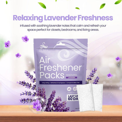 Lavender Odor Eliminator Pack of 6 | Long Lasting Odor Absorber for Home, Wardrobe, Shoes & Small Spaces | Scented Smell Absorber for Drawers, Trash Cans & Closet | Daily Use Lavender Packs by Perfa