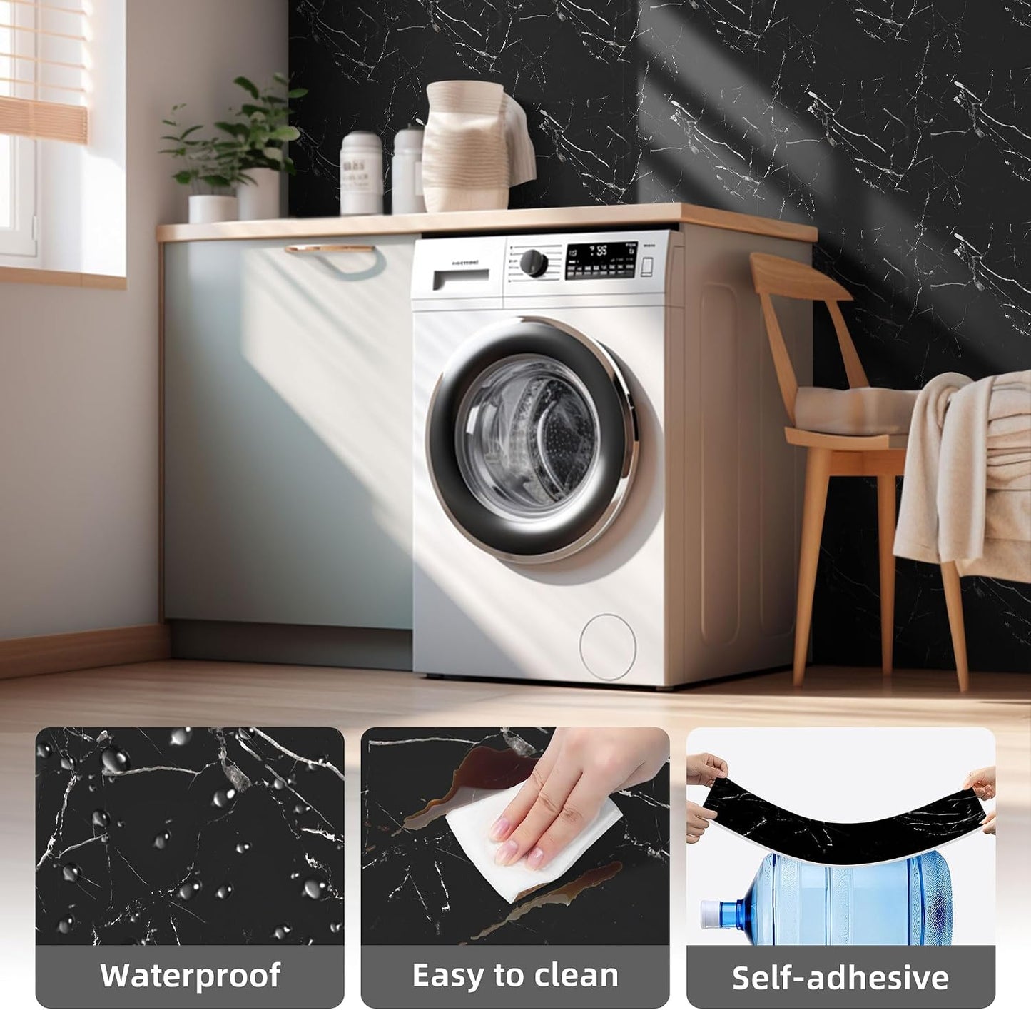 Vieshful 20pcs Peel and Stick Backsplash Tile，12"x12" Self Adhesive Marble Tile for Wall, PVC Waterproof Shower Wall Panels, Back Splash Stick on Tiles for Kitchen Bathroom Living Room (Not Real Tile)