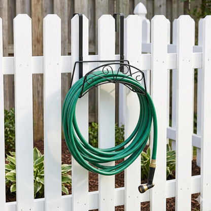 Garden Hose Holder, Sturdy Hose Storage Organizer Reel Rack for Outside Garden Lawn Yard Farm -Wall Mount Or Hanger (White)