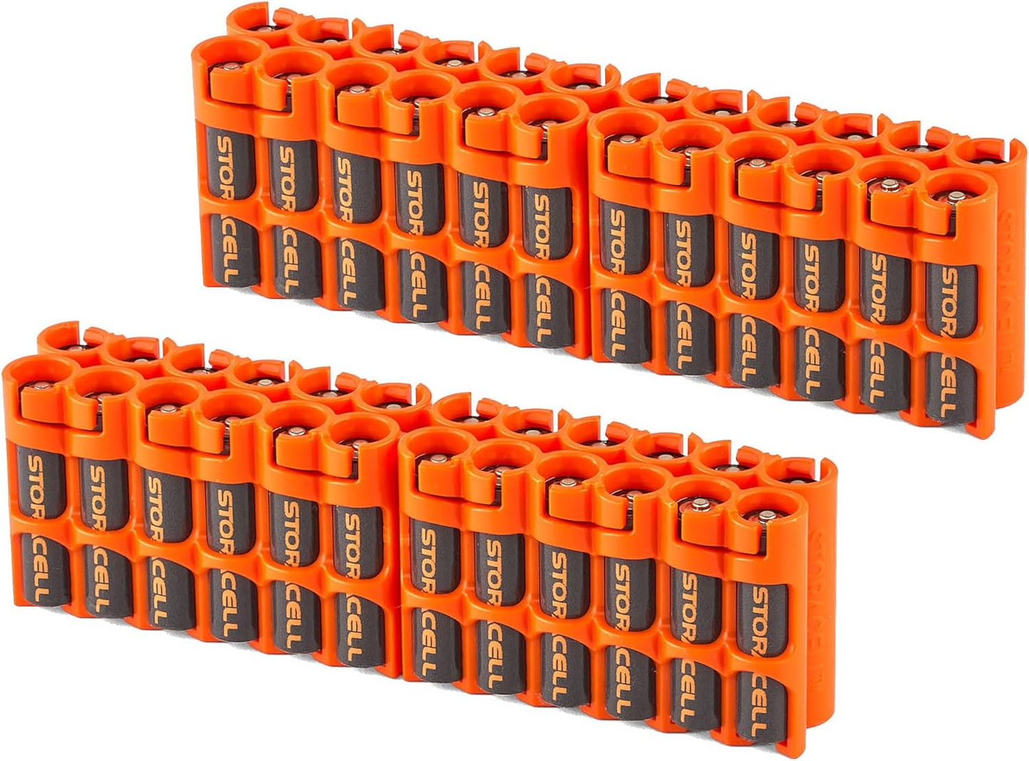 AA Battery Storage Caddy by Storacell, Yellow - Holds 24 Batteries (Not Included)