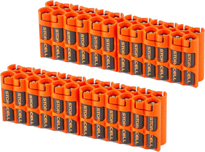 AA Battery Storage Caddy by Storacell, Yellow - Holds 24 Batteries (Not Included)