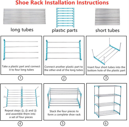3-Tier Stackable Small Shoe Rack, Lightweight Shoe Shelf Storage Organizer for Entryway, Hallway and Closet(Black)