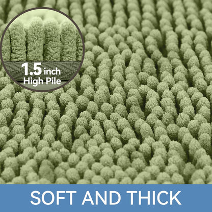 Bcoimo Bathroom Rugs 24x17, Bath Mats for Bathroom Non Slip with Rubber Backing,High Absorbent Microfiber Bath Rugs Quick Drying, Machine Washable, Durable Decor