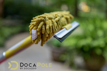 DOCAZOO DOCA Telescoping Pole 7-28 Ft - Extension Pole for Cleaning, Feather Duster, Window Washing Kit, Paint Roller, Window Squeegee - High Reach Extendable Kit for Indoor & Outdoor - Pole Only