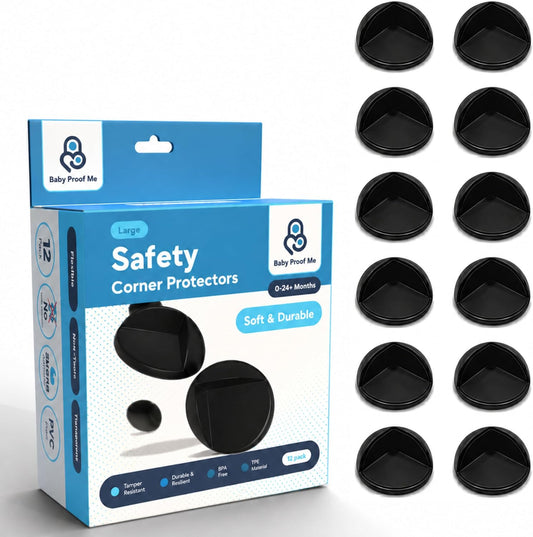 Baby Proof Me 12 Pack Large Table Corner Protector for Baby & Toddlers, Clear Corner Guards & Edge Protectors, Furniture Corner & Edge Safety Bumpers, Baby Proofing for Sharp Edges, Strong Adhesive