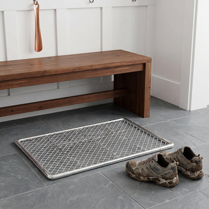 YARNOW Metal Outdoor Door Mat: Entrance Mud Scraper Mat - Welcome Floor Doormat Heavy Duty Non Slip for Boots for Patio, Garden, and Back Door