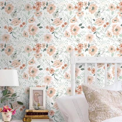 Heroad 16.1''x118'' Floral Peel and Stick Wallpaper Vintage Contact Paper Pink Rose Wall Paper Removable Renter Friendly Wallpaper for Bathroom Bedroom Nursery Waterproof Self Adhesive Vinyl Rolls