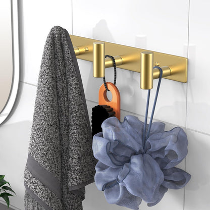 VAEHOLD Black Hat and Coat Wall Mount Rack - 3 Hooks for Robes, Bags, Keys, and Towels - Bathroom Towel Hanger Organizer (1 Pack)