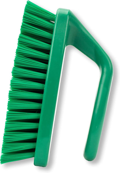 SPARTA Heavy Duty Scrub Brush, Hand Brush with Iron Shape Handle Design for Scrubbing Kitchen Pots and Pans or Bathroom Sink and Shower, 6 Inches, Black, Twin
