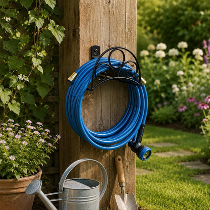 Metal Garden Hose Holder Wall Mounted Water White Hose Holder for Water Hose Extension Cords