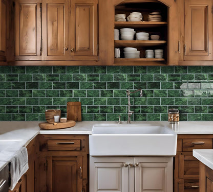 DEWOO White Peel and Stick Backsplash Subway Tile Self Adhesive Wall Tiles for Kitchen Bathroom, 10-Sheet, 12"×12"