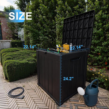 125Gal Outdoor Storage Box, Lockable Deck Box with Hydraulic Lid | Waterproof UV-resistant, Durable outdoor bin for patio cushions, pool accessories & garden tools. Keeps contents secure & dry