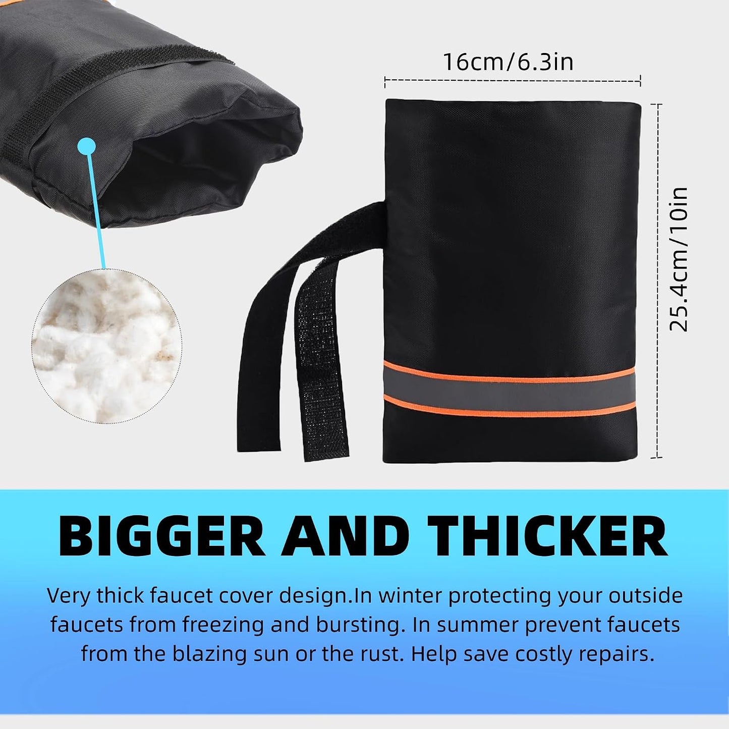 Outdoor Faucet Socks - 5.9" W x 7.7" H for Winter Freeze Protection, Tap Cover, Spigot Cover - 3 Piece