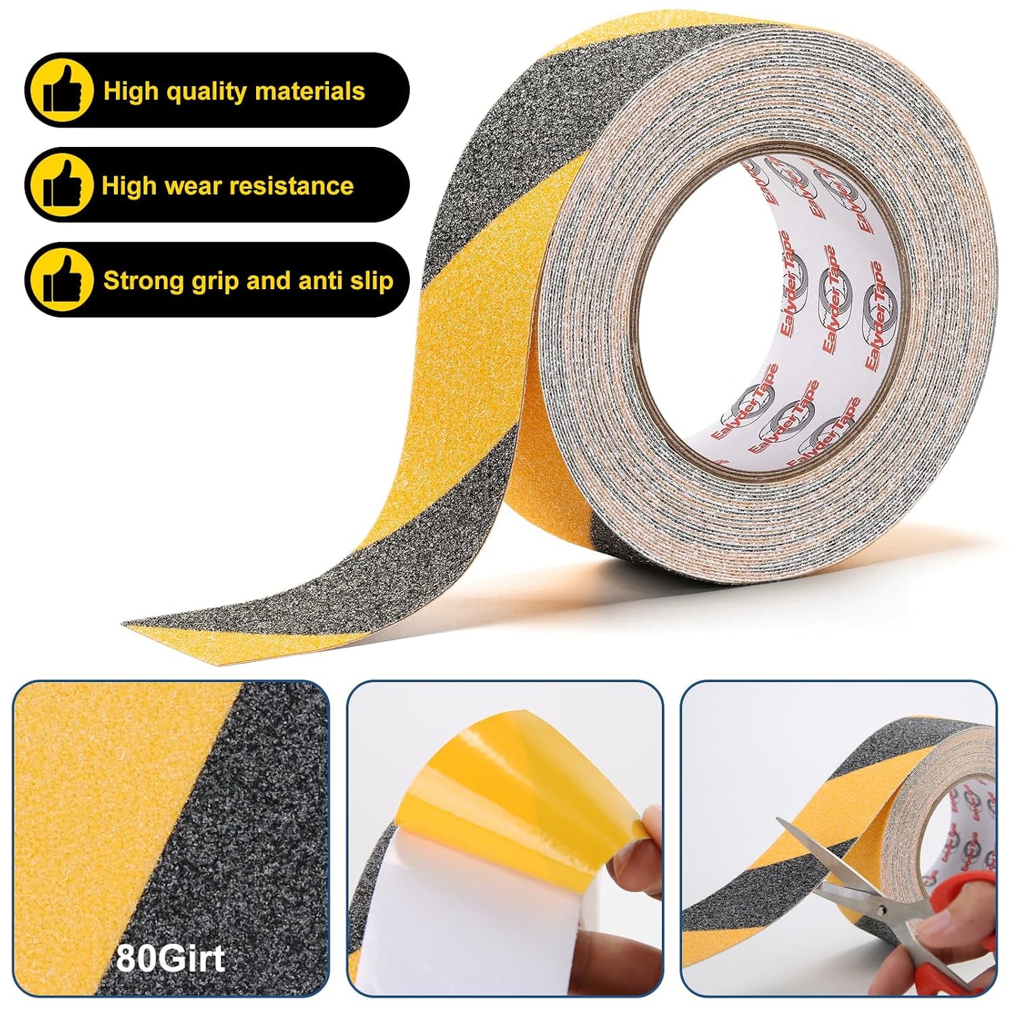 Anti Slip Tape 2 Inch x 16.5 Ft, Non Slip Waterproof Safety Grip Adhesive Traction Tape for Steps, Stair Treads and Ramps, Indoor & Outdoor Use