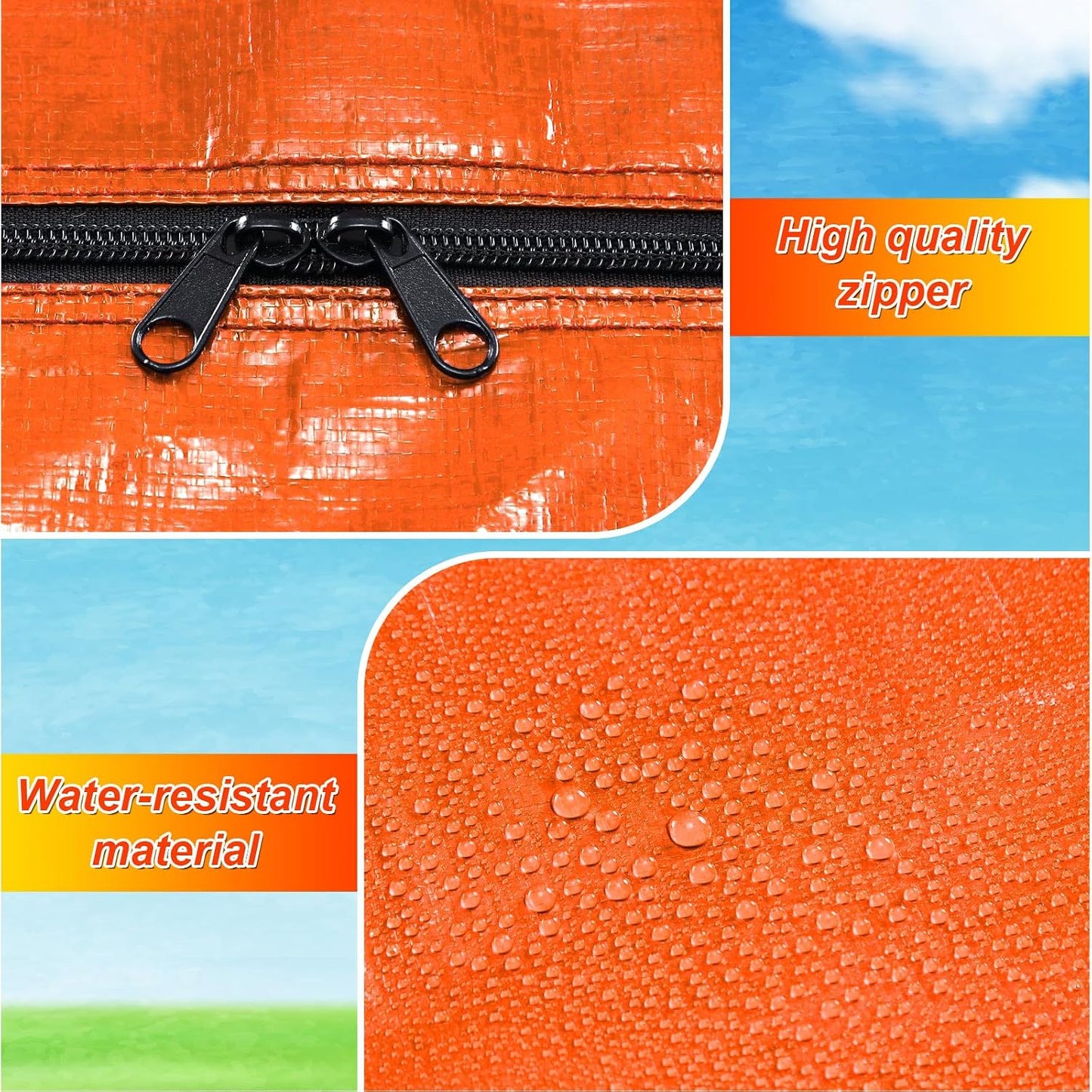 Windyun 4 Pack 57 Gallon Extra Large Moving Bags XXL Heavy Duty Storage Bag with Strong Zipper Handle Jumbo Big Tote Box Foldable for College Dorm Travel Clothes Duffle Blanket Pillow(Red)