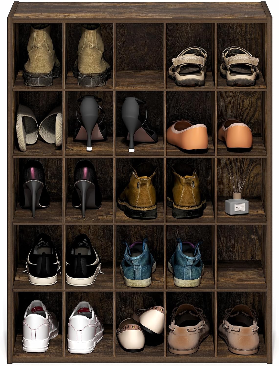 Furinno FANO Shoe Rack, 24-Inch Width 2-Tier Shoe Organizer, Stackable Shoes Storage, 11.7 x 24.2 x 11.7, for Closet Entryway, Office, Garage, Amber Pine