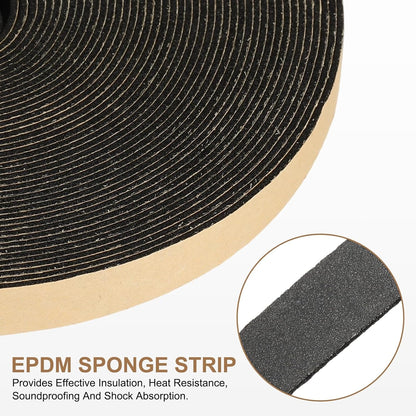 PATIKIL Foam Insulation Tape, 1-1/2" W x 1/8" t x 32.8FT Self Adhesive Weather Stripping Door Seal Strip for Door Window Air Conditioning, Black - Colors A
