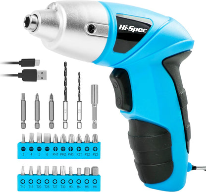 Hi-Spec Cordless Electric Screwdriver, Power Screw Driver Set with Pink Compact Tool Kit for Small Repair and Maintenance- Ideal Housewarming Gift,19 Piece
