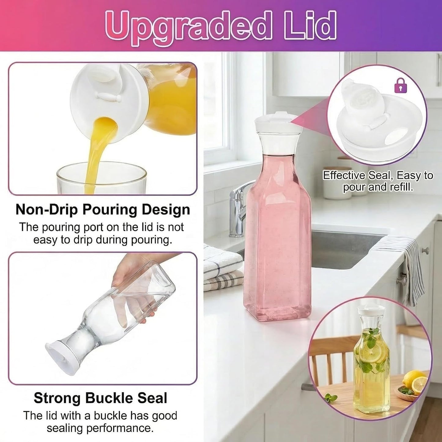 Goaste 4 Pack Laundry Detergent Dispenser, 54oz Laundry Soap Dispenser Bottle with Waterproof Label, Liquid Laundry Detergent Container, Plastic Fabric Softener Organizer for Bleach Powder Beads