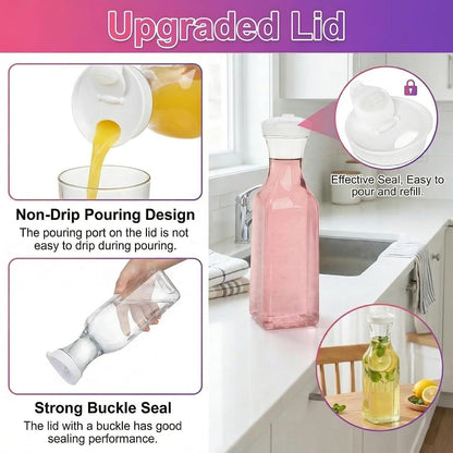 Goaste 4 Pack Laundry Detergent Dispenser, 54oz Laundry Soap Dispenser Bottle with Waterproof Label, Liquid Laundry Detergent Container, Plastic Fabric Softener Organizer for Bleach Powder Beads
