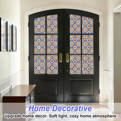 SOMWISE Frosted Glass Window Film, Heat Insulation, UV Block, Anti-Glare, One Way Privacy Tint, Static Cling for Home Bathroom Door, Renter Friendly, Day & Night Privacy