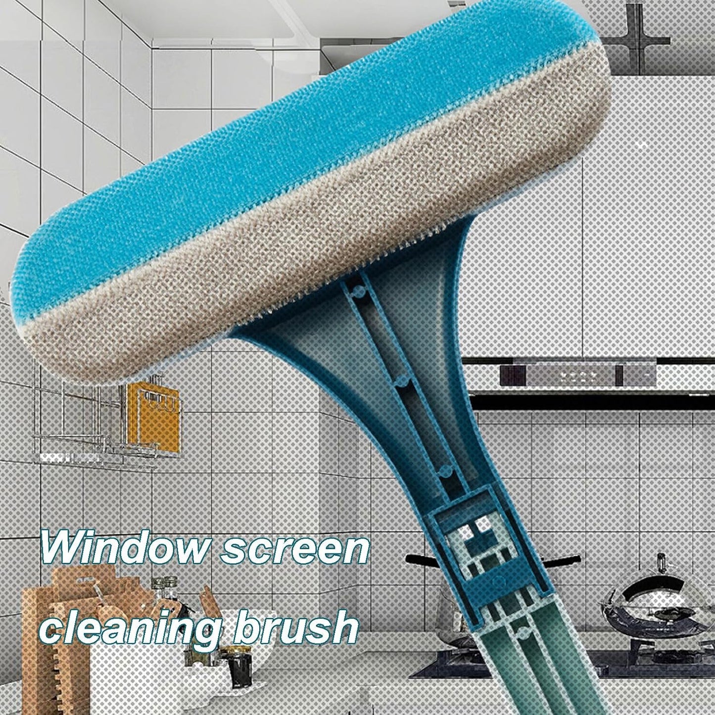 Window Screen Cleaning Brush, 3 in 1 Window Screen Cleaner Tool, Hangable Multi-Purpose Window Screen Brush Cleaning Tool for Patio, Door, Porch Screens, Easy to Clean (Green)