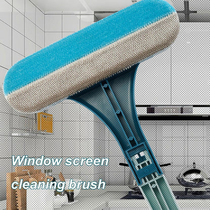 Window Screen Cleaning Brush, 3 in 1 Window Screen Cleaner Tool, Hangable Multi-Purpose Window Screen Brush Cleaning Tool for Patio, Door, Porch Screens, Easy to Clean (Green)