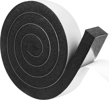 Seal Foam Tape,1/2 Inch W x 1/8 Inch T Weather Stripping for Door and Window,High Density Single Sided Closed Cell Door Insulation Weather Strip, 3 Rolls Total 50FT Black