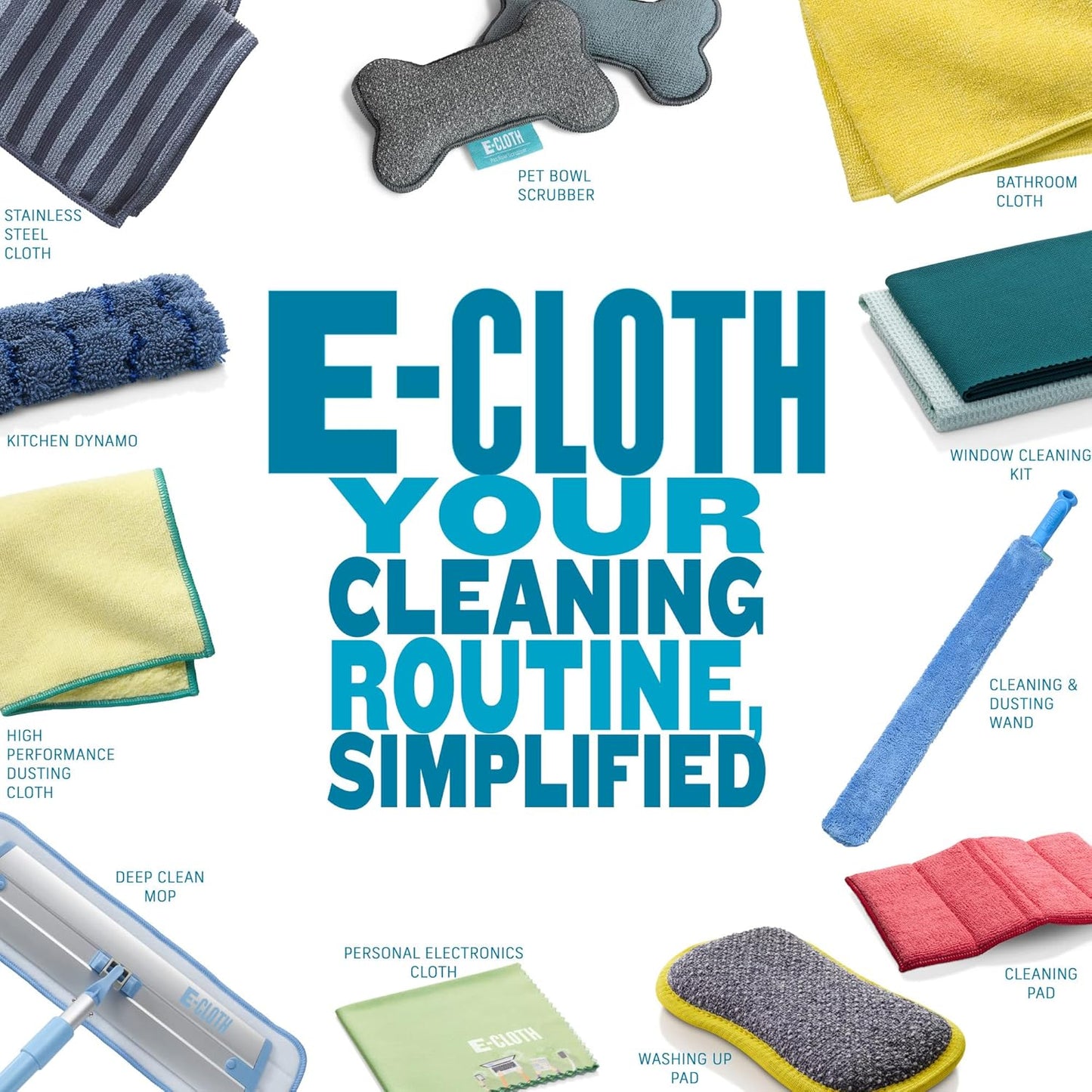E-Cloth Microfiber Mop Head Replacement - Reusable Microfiber Mop Pads, Washable Floor Cleaning Pads, Multi-Surface Wet Mopping Cloths, Compatible with E-Cloth Deep Clean Mops - 1 Pack