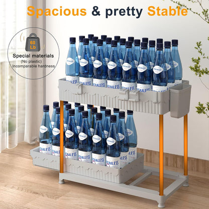Sevenblue 3-Pack 2-Tier Under Sink Organizers with Sliding Drawers | Multi-use kitchen & bathroom storage, 12.8 inch black cabinet organizer, space-saving sliding drawer design.