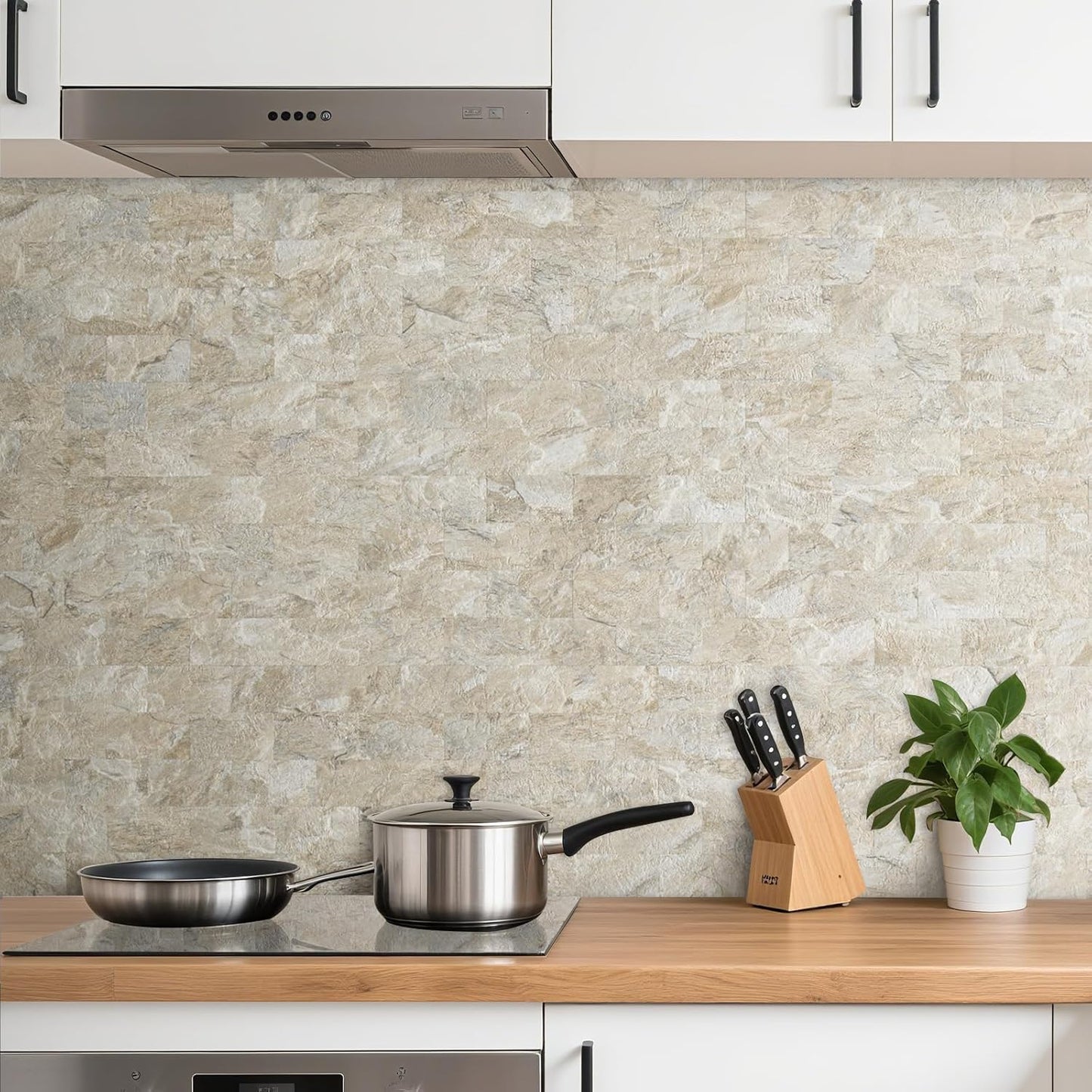 DICOFUN 10-Sheet Polished White Thick PVC Peel and Stick Backsplash, Ceramic Look Subway Tile White Kitchen Backsplash Peel and Stick Wall Tiles