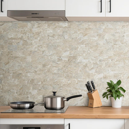 DICOFUN 10-Sheet Polished White Thick PVC Peel and Stick Backsplash, Ceramic Look Subway Tile White Kitchen Backsplash Peel and Stick Wall Tiles