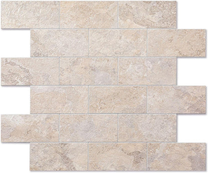 2026 New Upgrade Peel and Stick Backsplash Tile, Peel and Stick 11.34" X 11.57" Wall Tile for Kitchen, Bathroom, Fireplace, Laundry (Beige Ecru, 10 Packs)