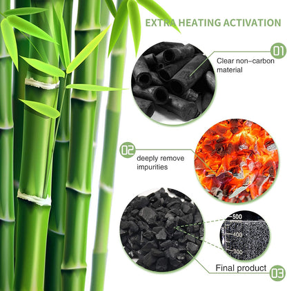 18 Pack Bamboo Charcoal Air Purifying Bag, Activated Charcoal Bags Odor Absorber, Moisture Absorber, Natural Car Air Freshener, Shoe Deodorizer, Odor Eliminators For Home, Pet, Closet (6x50g, 6x150g)