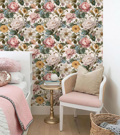 Orainege Pink Floral Peel and Stick Wallpaper Removable Self Adhesive Wallpaper 16.9inx118.1in Modern Wall Paper for Bedroom Bathroom Green Leaf Contact Paper for Cabinets