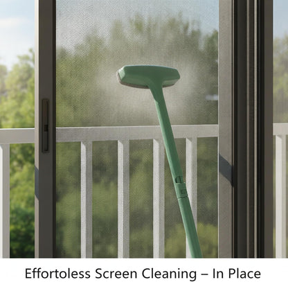 Living Room & Balcony Window Screen Cleaner, Double-Sided Mesh Brush with 13-Inch Handle, PP Plastic Tool for in-Place Cleaning (1 PC)