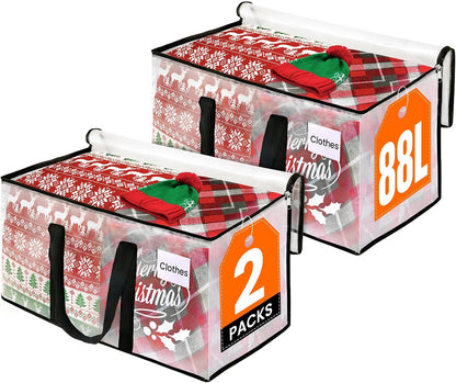 RoomHacks Heavy Duty Clear Moving Bags with Reinforced Handle and Double Zipper, Storage Totes, Packing Bags Alternative to Moving Essential and Supplies Box, Clear, Large, 6 Packs