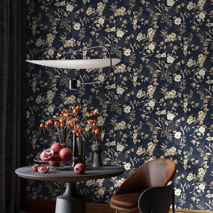 Dimoon 17.3" X 78.7" Peel and Stick Wallpaper Floral Contact Paper Boho Beige White Renter Friendly Natural Wall Paper Waterproof Removable Self Adhesive Wallpaper for Bedroom Livingroom Vinyl Roll