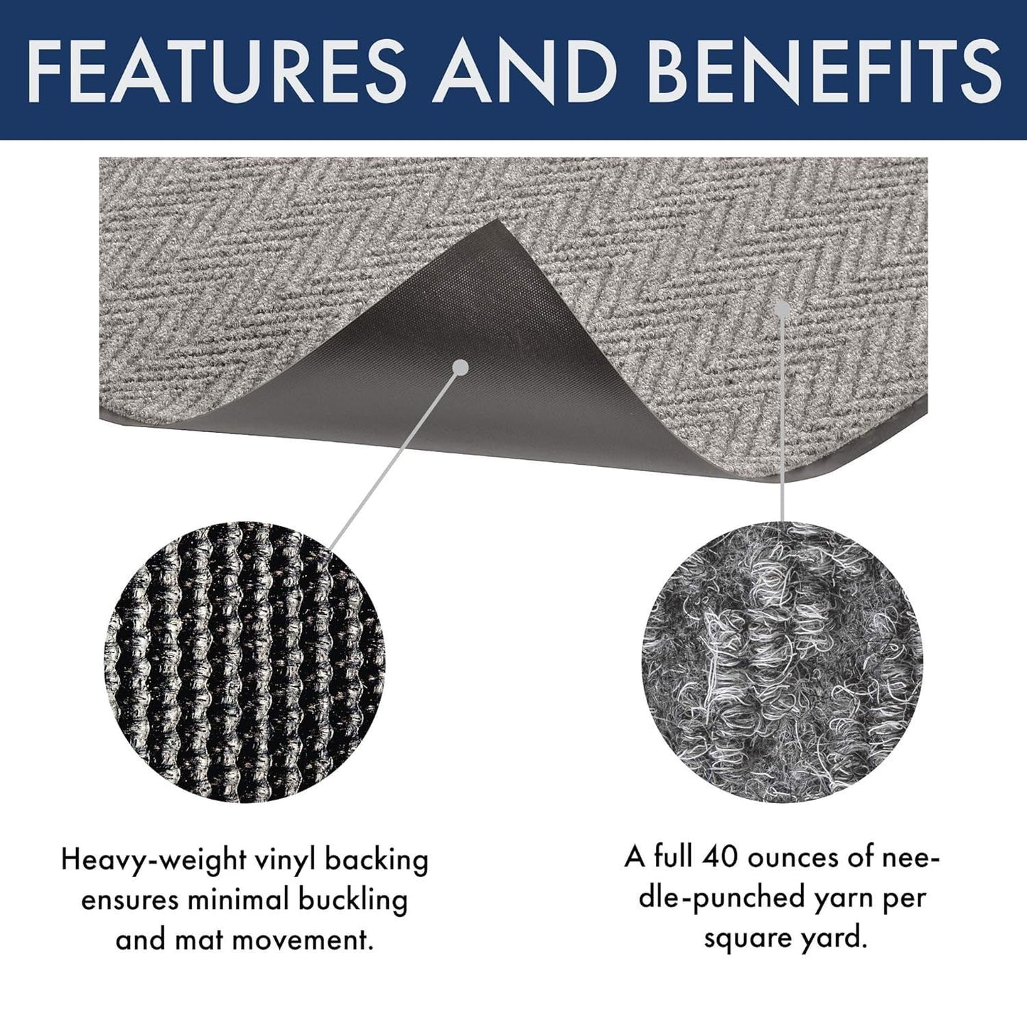 Notrax 118 Arrow Trax® Entrance Mat, for Home or Office, 3' X 4' Gray