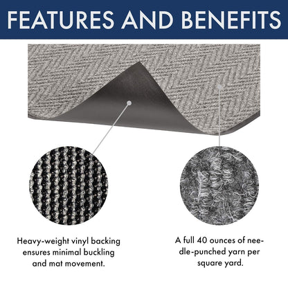 Notrax 118 Arrow Trax® Entrance Mat, for Home or Office, 3' X 4' Gray