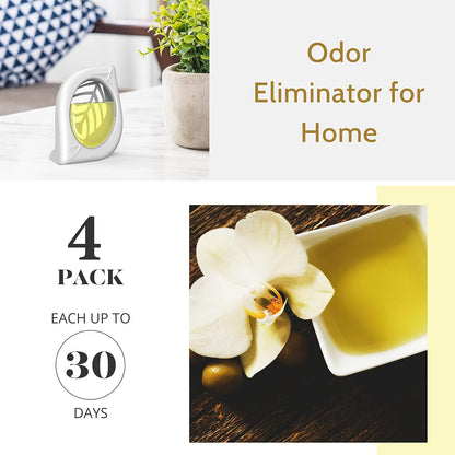 Air Freshener for Home, 4 Pack, Eucalyptus & Mint, Odor Eliminator for Small Area Closets Bathroom Pets Strong Odor, Up to 120 Days