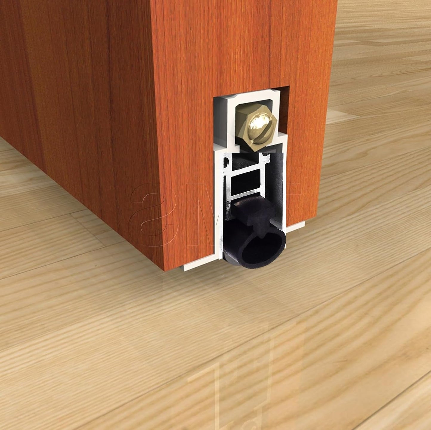 Automatic Door Bottom - Under Door Seal with Double Neoprene Bulb Seal - 1" Drop - 36" Mortised Automatic Door Sweep.